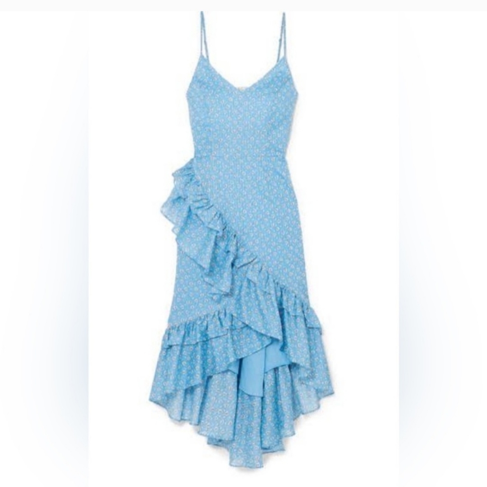 LOVESHACKFANCY... Maya Dress Dress A wrap-around ruffle and uneven hem....NWOT - Picture 4 of 8